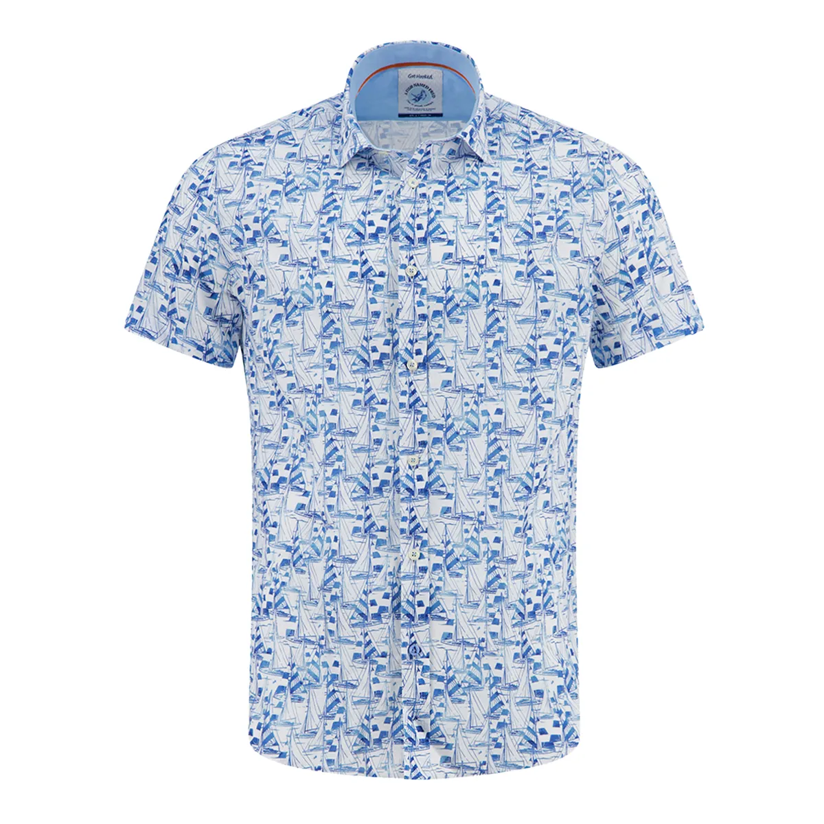 Fish Named Fred SS Sailing Boats Shirt Light Blue