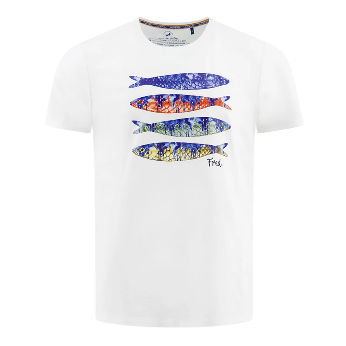Fish Named Fred Fish Print T-Shirt Off White