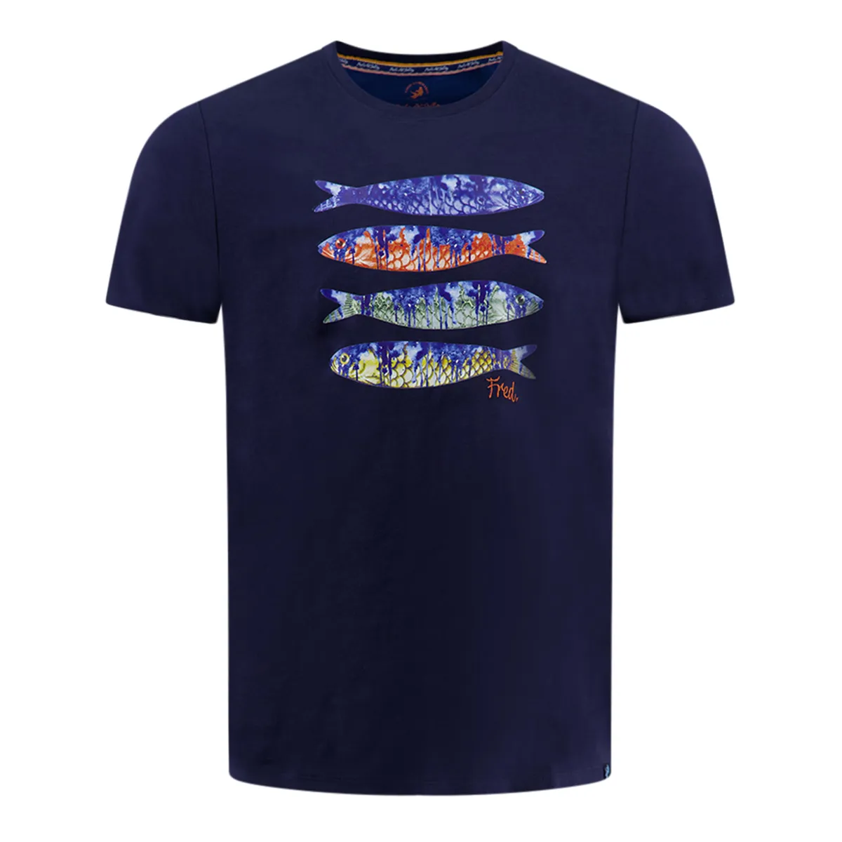 Fish Named Fred Fish Print T-Shirt Navy