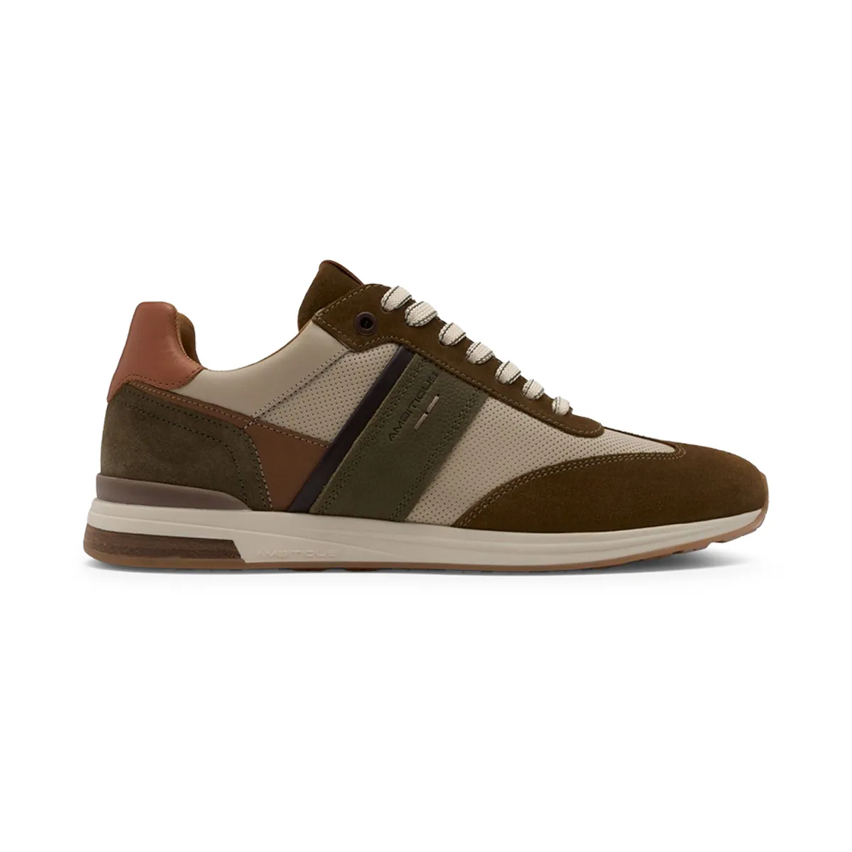 Ambitious Leather Trainer Tobacco Beige Khaki - 76AM