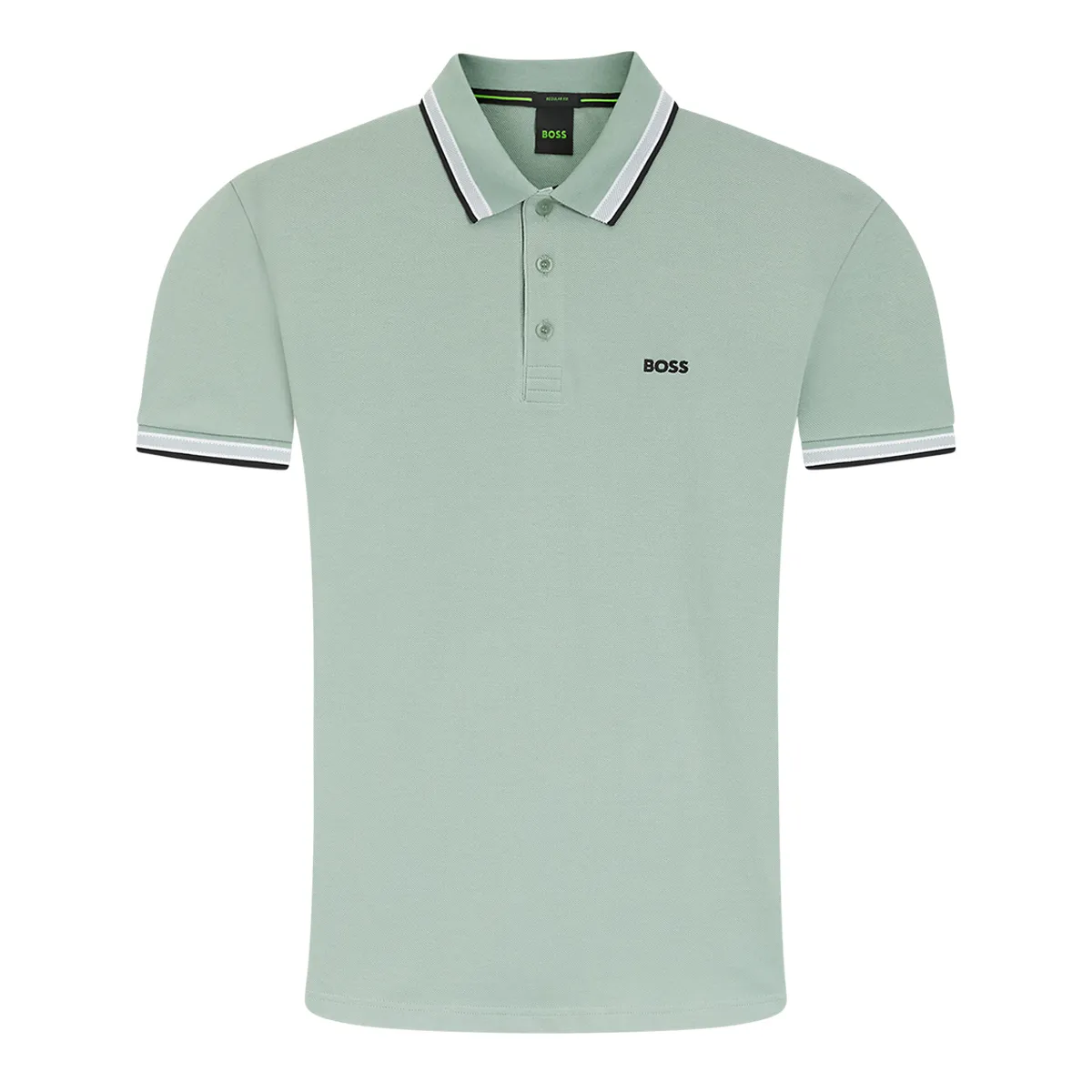 Boss SS Paddy Tipped Polo Shirt Open Green - 360