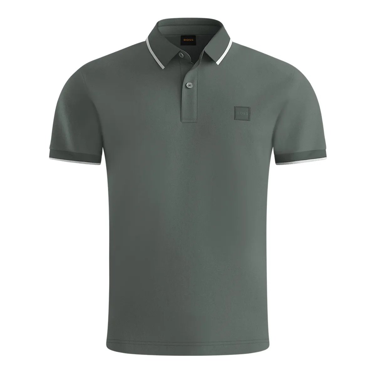 Boss Passertip Tipped Polo Shirt Open Grey 076