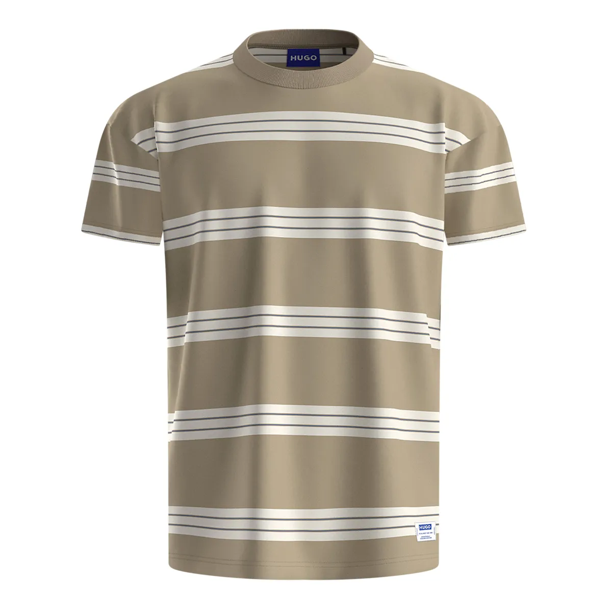 Hugo Blue SS Nolisto Striped T-Shirt Beige