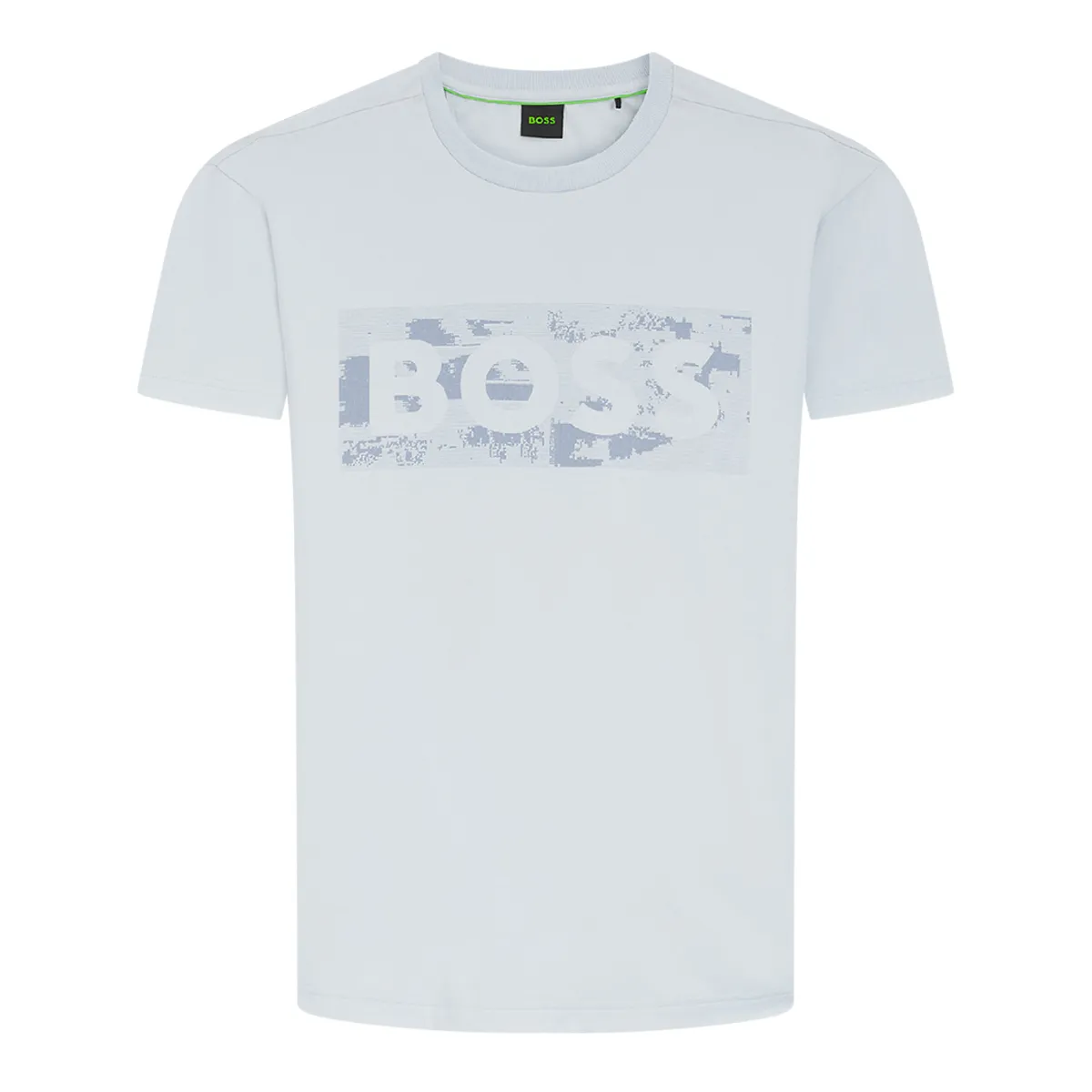 Boss TS Globe Logo Pattern T-Shirt Open Blue