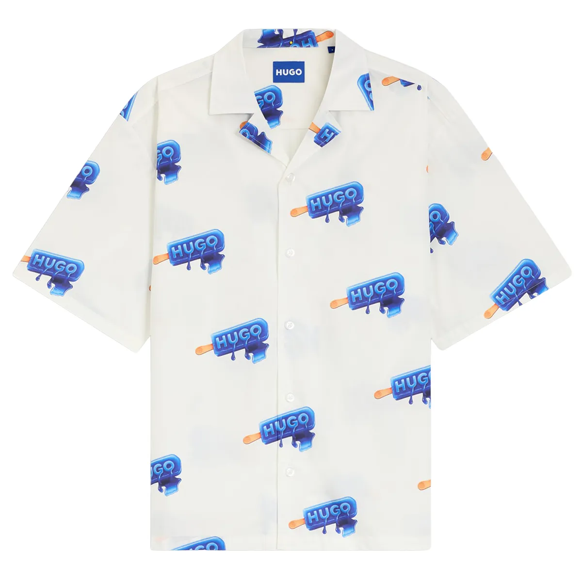 Hugo Blue Eligino Overshirt White