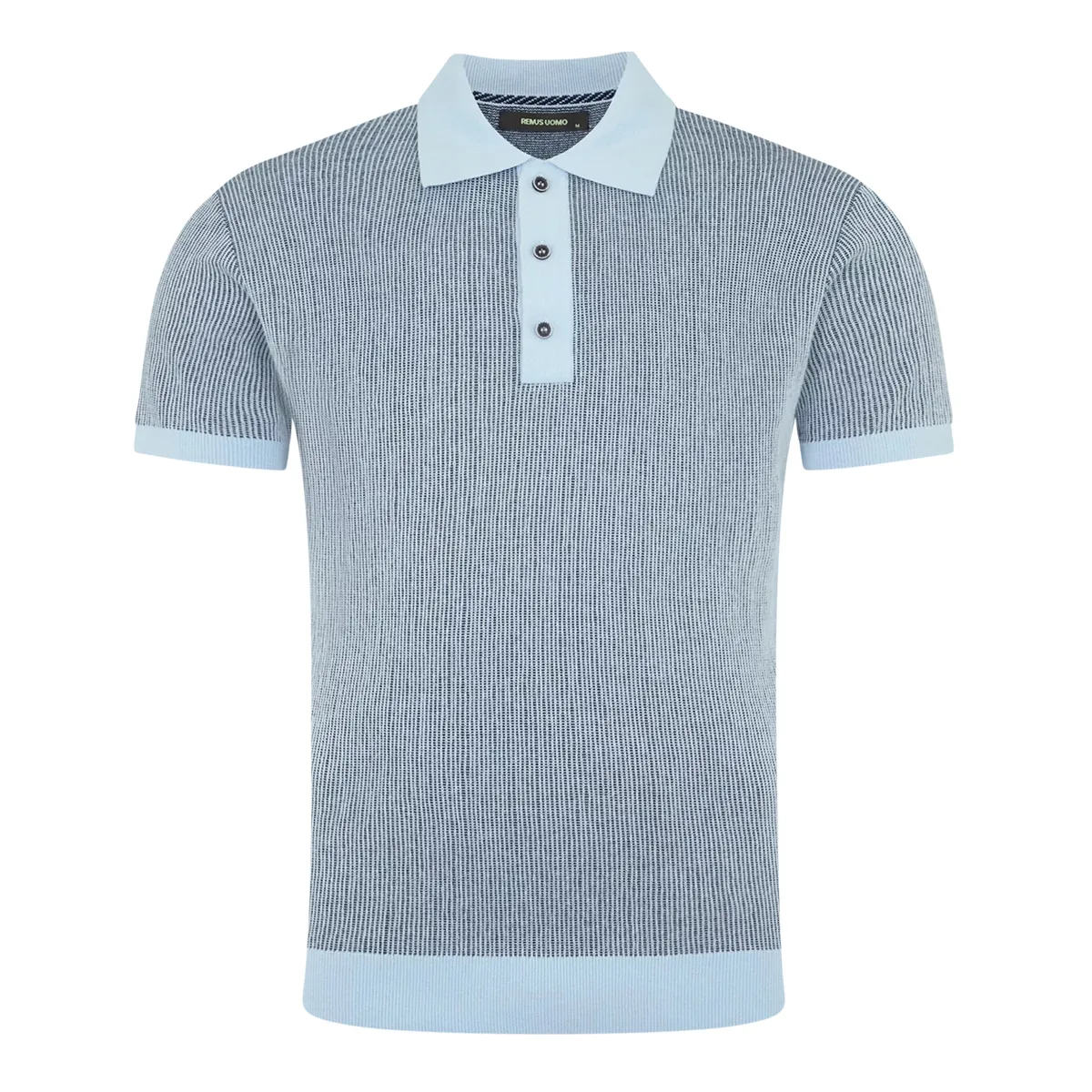 Remus Uomo SS Knit Polo Shirt Blue - 23