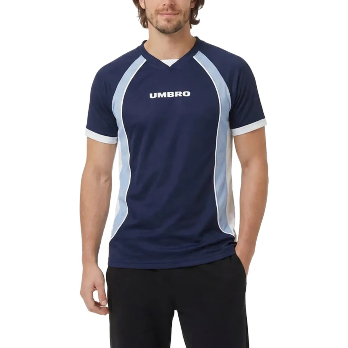 Umbro Panelled Raglan Shirt Blue White