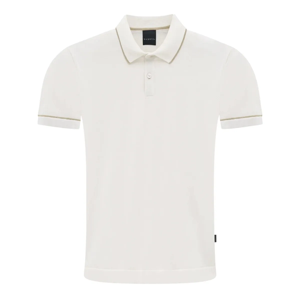 Bugatti SS Knit Polo Shirt Cream - 20