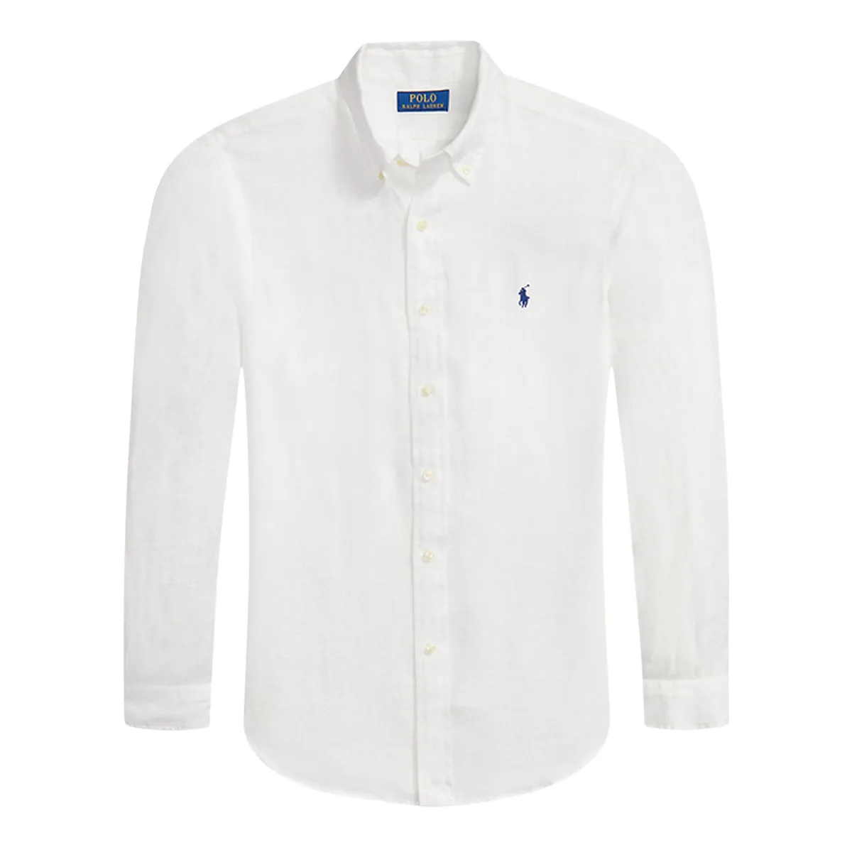 Ralph Lauren LS Linen Small Logo Sport Shirt White