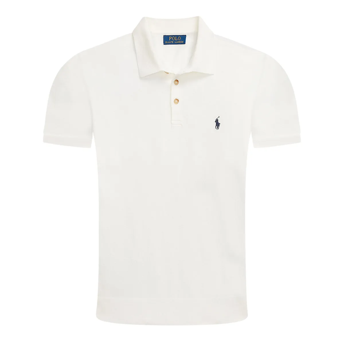 Ralph Lauren SS Knit Small Logo Polo Shirt White - 005