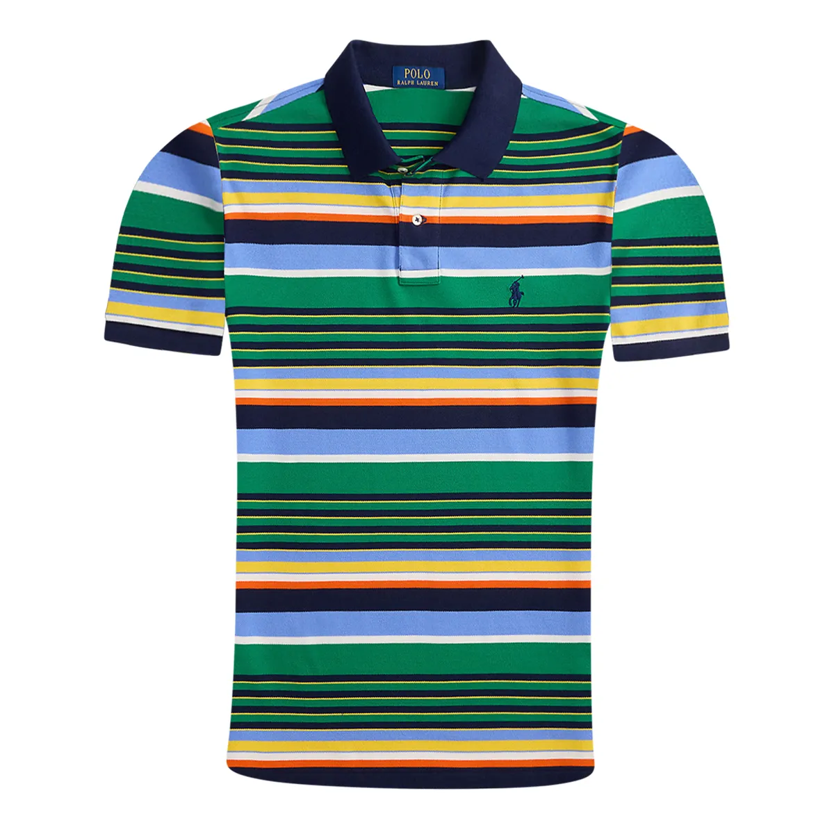Ralph Lauren SS Stripe Polo Shirt Green - 001