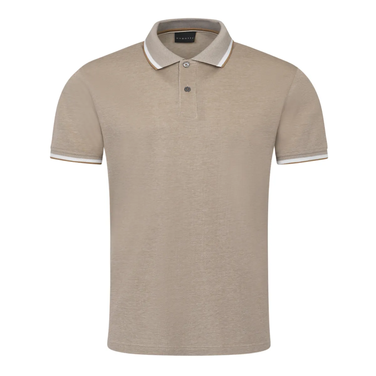 Bugatti SS Tipped Polo Shirt Beige - 40