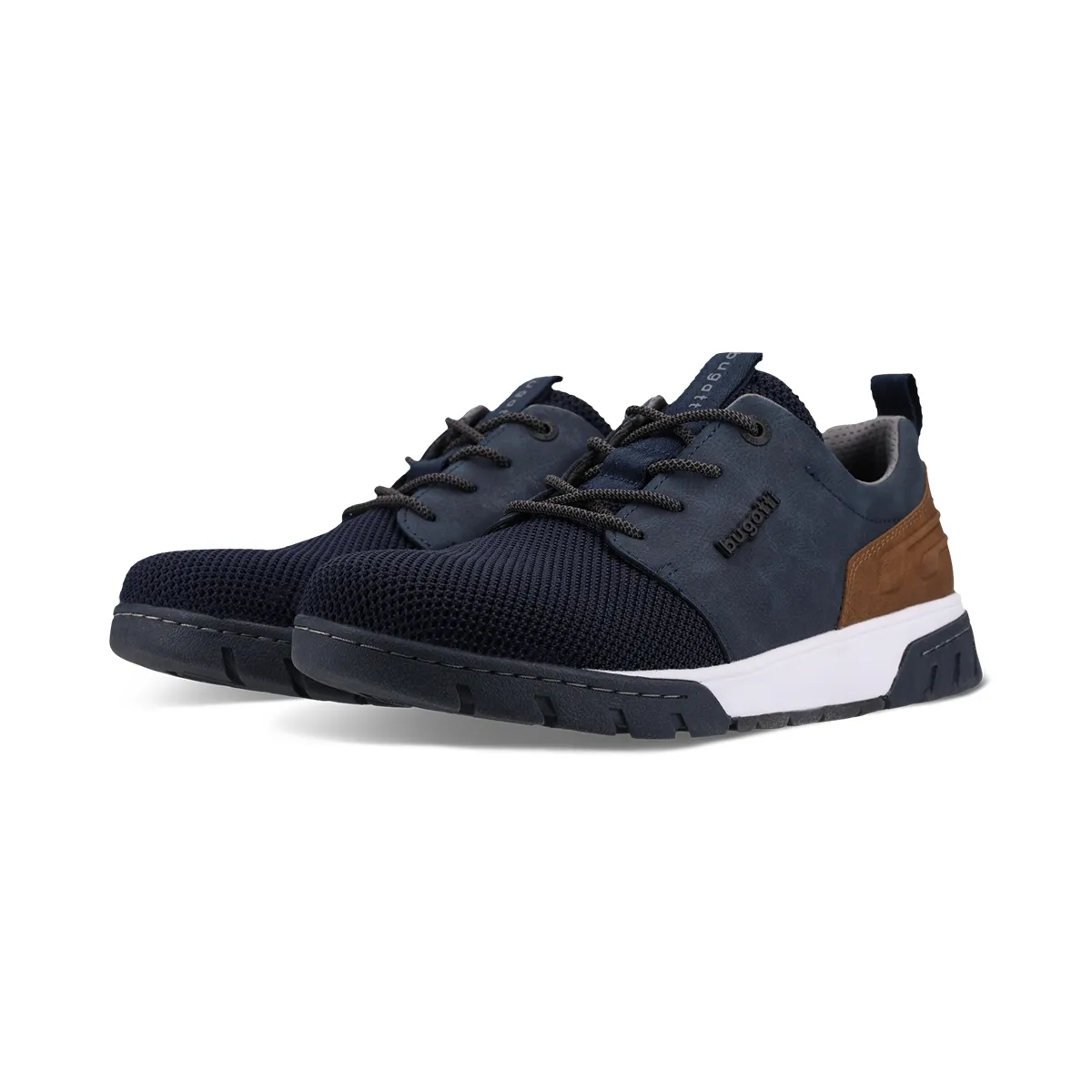 Bugatti Casual Leather Trainer in Dark Blue - 4100
