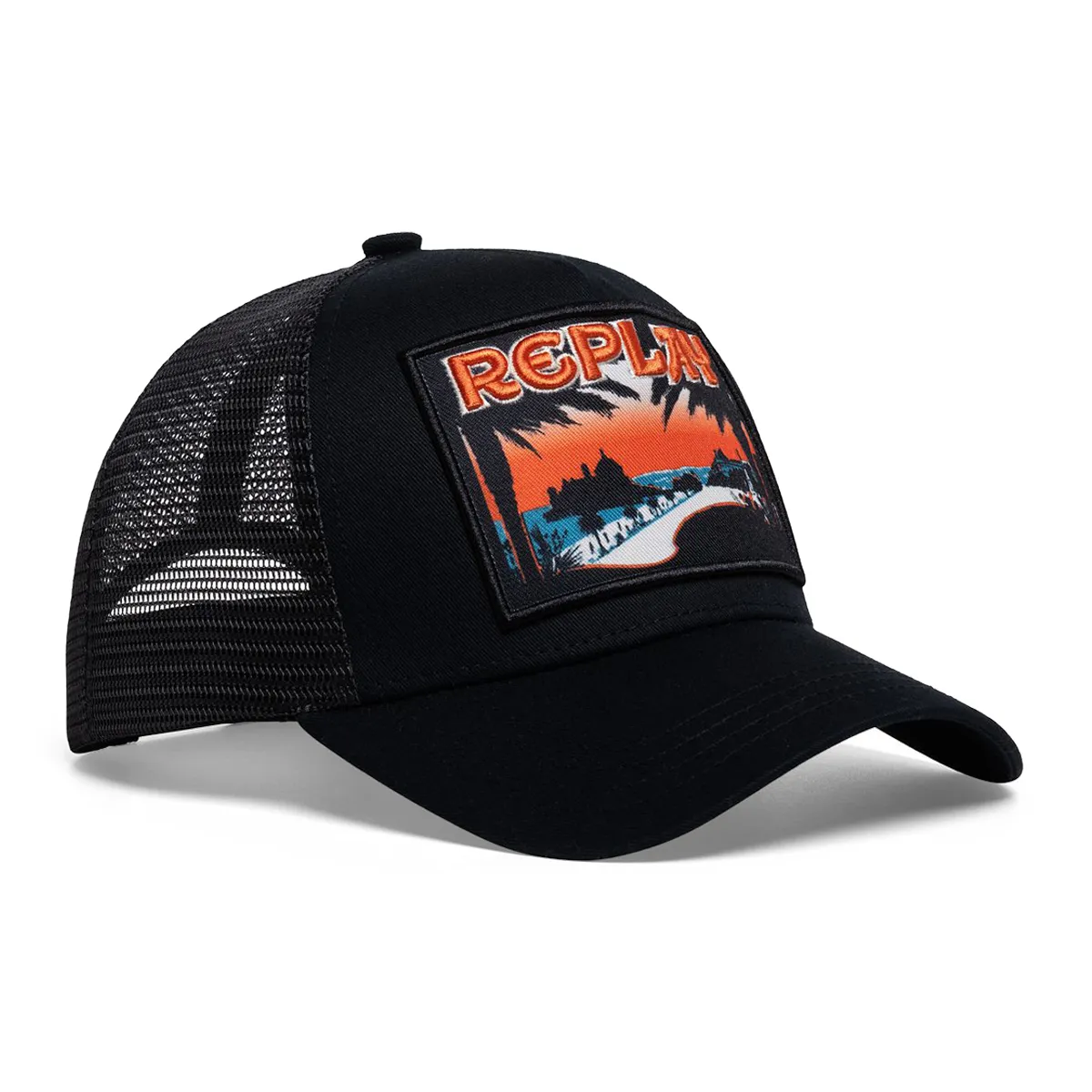 Replay Cotton Twill Cap Black