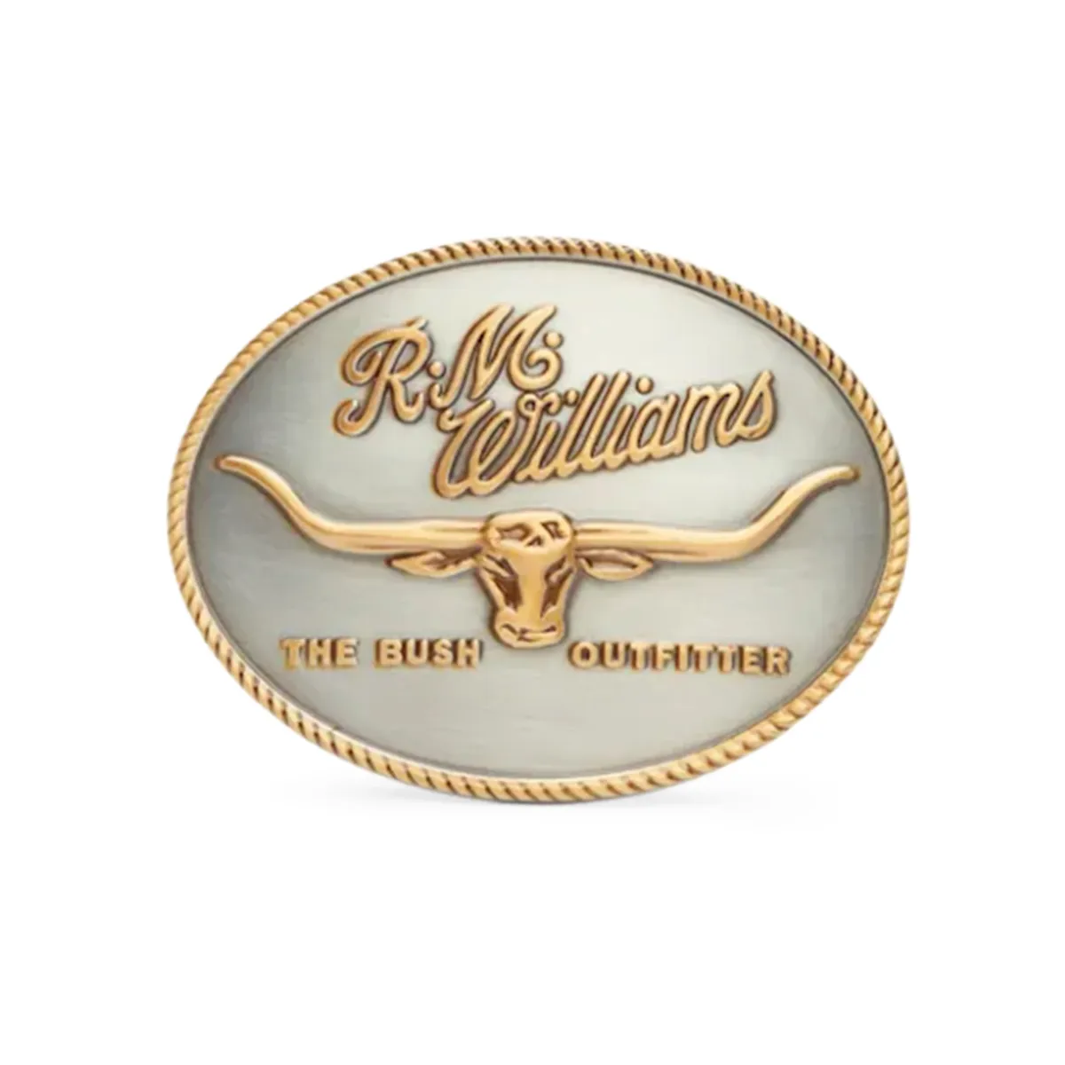 R.M.Williams Logo Buckle Silver Gold