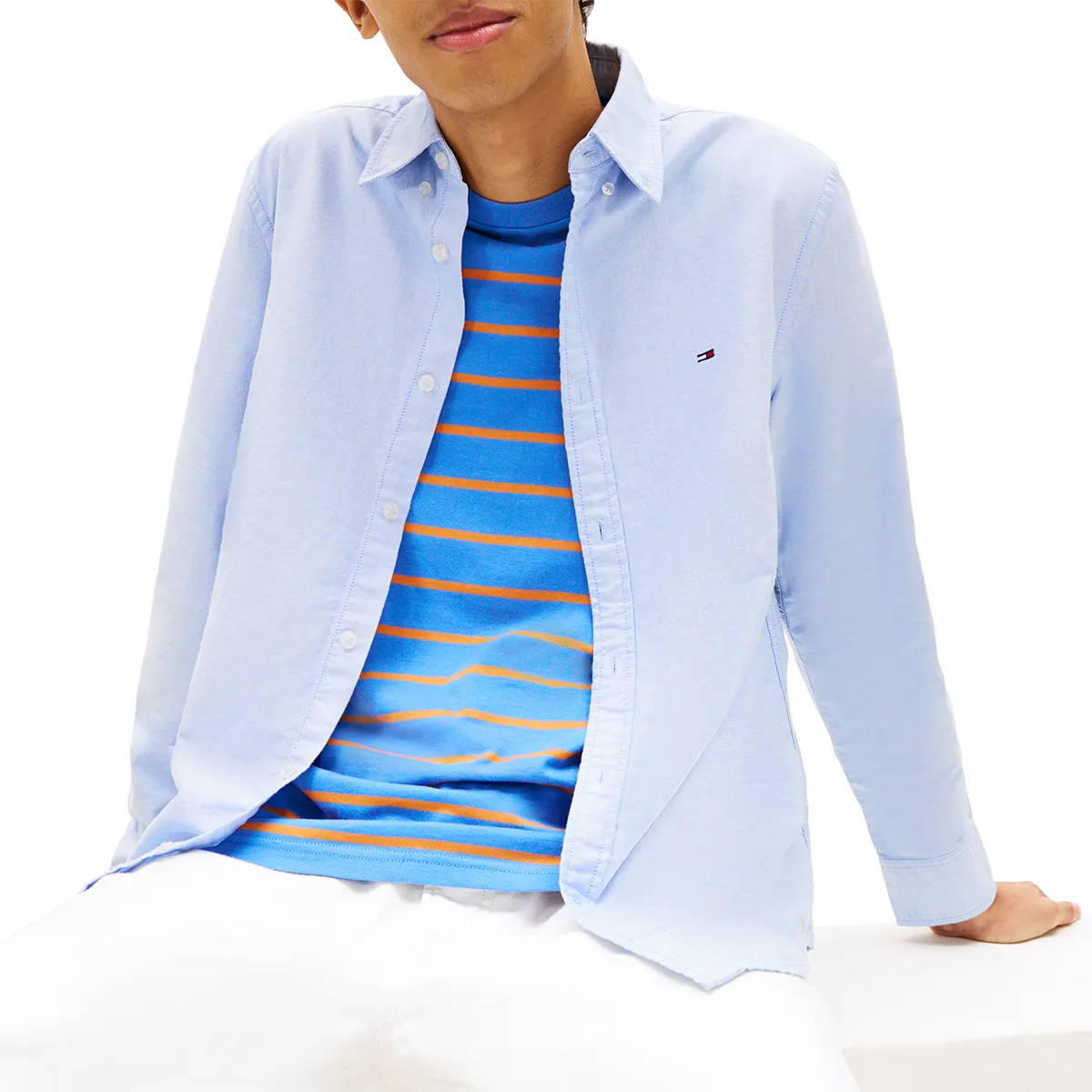Tommy Jeans LS Reg Oxford Shirt Blue Twilight - C38