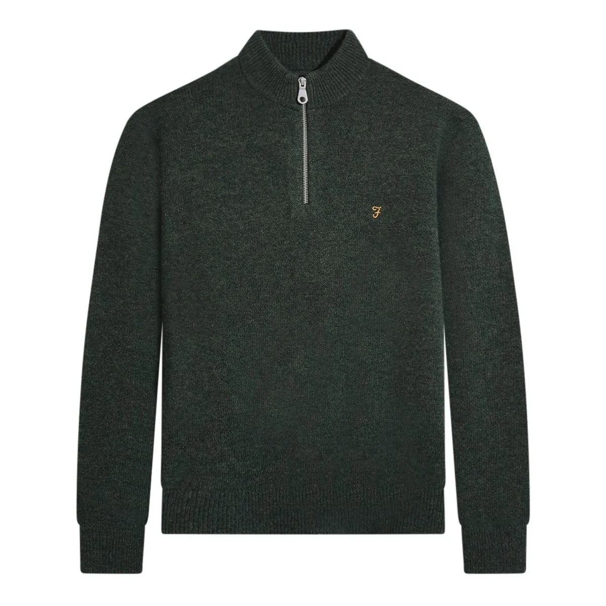 Farah Birchall Knit Half Zip Evergreen