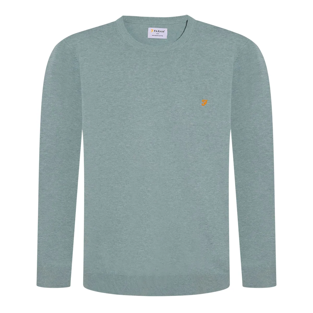Farah Mullen Knit Crew Neck Green Mist