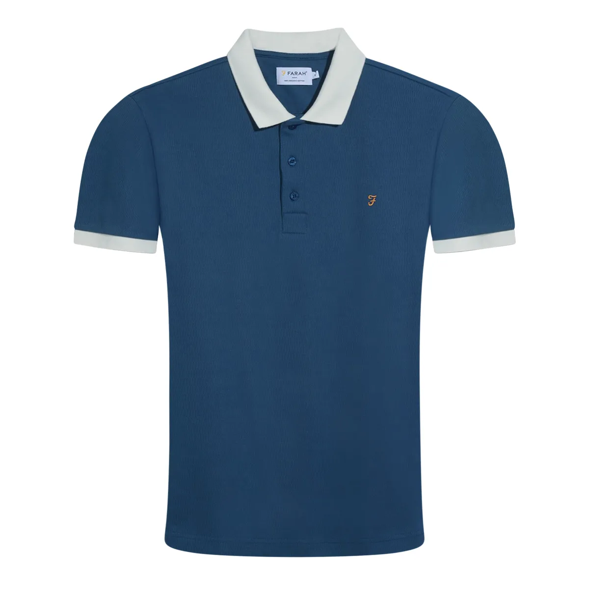 Farah Clement SS Textured Polo Aegean Sea