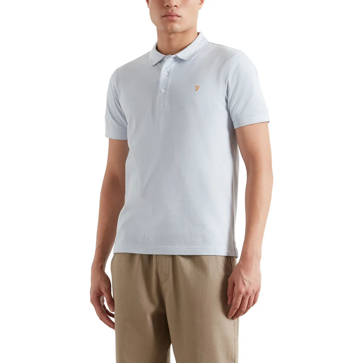 Farah Blanes SS Polo Shirt Blue Nickle