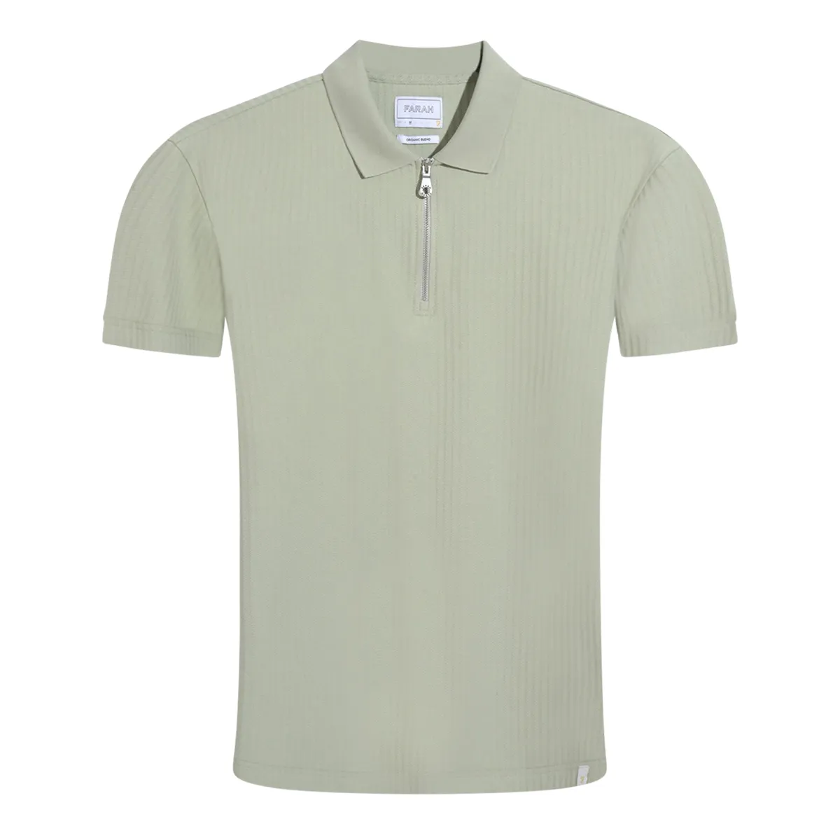 Farah Dobson SS Zip Polo Shirt Green Shade