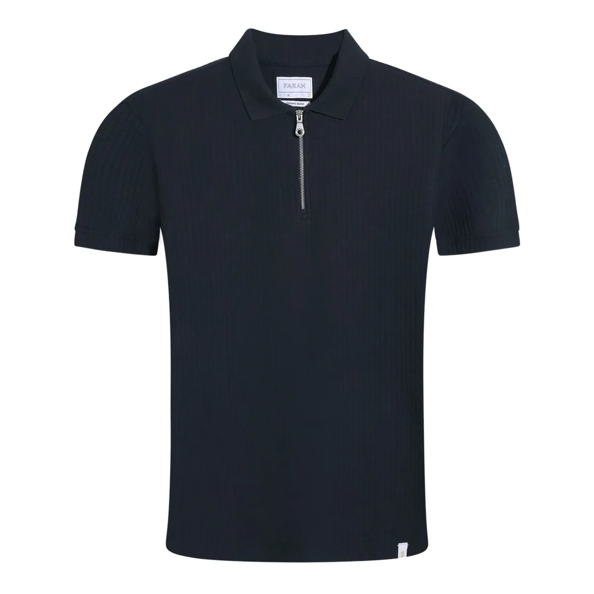 Farah Dobson SS Zip Polo Shirt True Navy