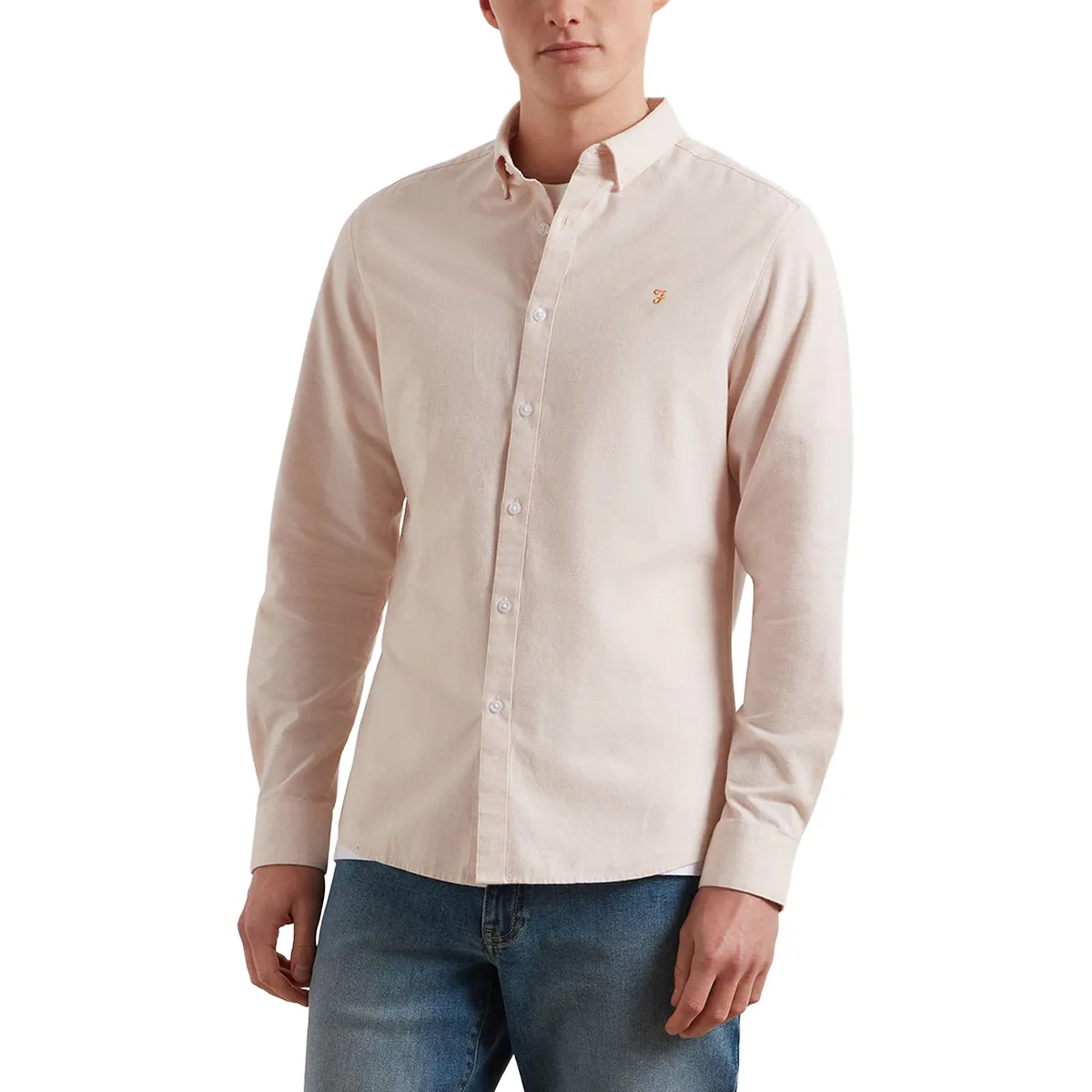 Farah Steen LS BD Shirt Floral Pink Marl