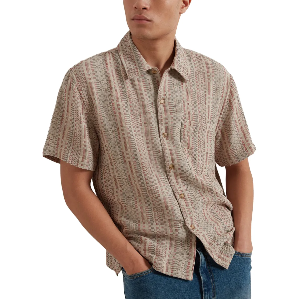 Farah Clarence SS Shirt Dusty Red