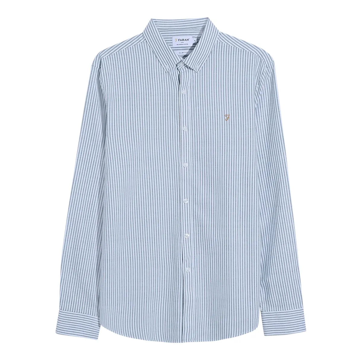Farah Brewer Stripe LS Shirt Green Meadow