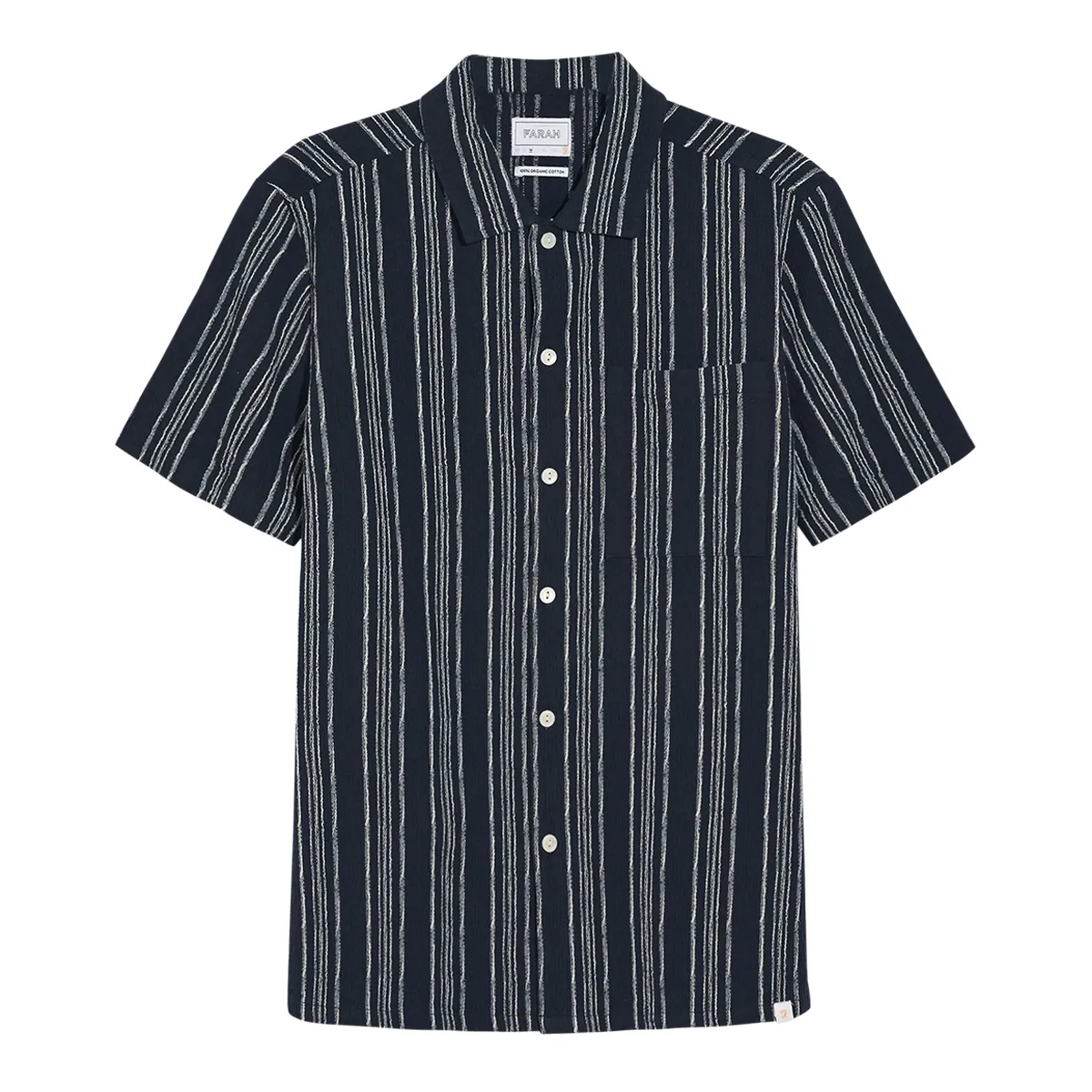 Farah Simon SS Stripe Shirt True Navy