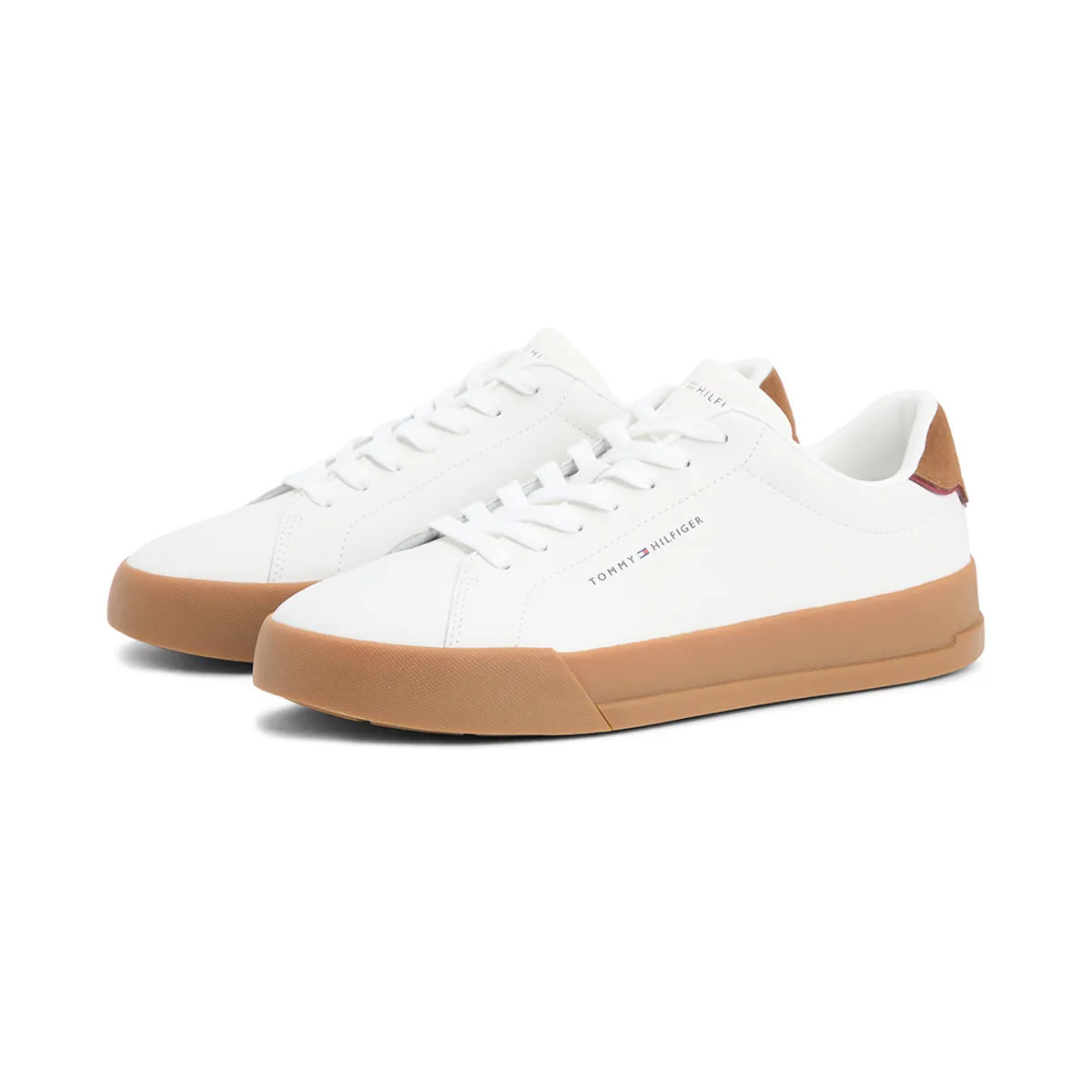 Tommy Hilfiger Court Leather Trainer in Ecru Cream