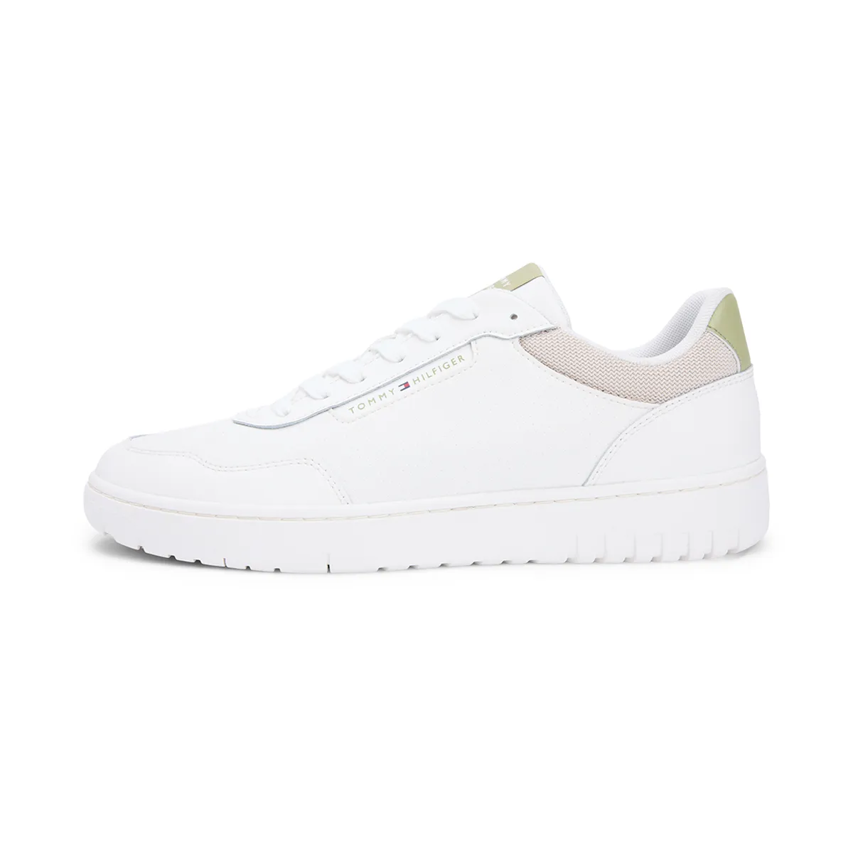 Tommy Hilfiger Basket Cote Lite Leather Trainer Ecru