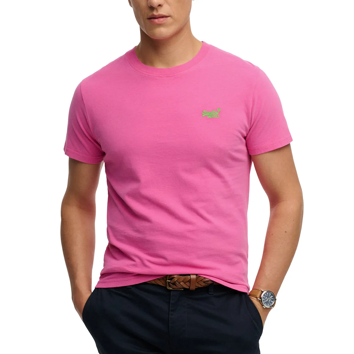 Superdry SS Ess Emb Logo T-Shirt Flash Pink