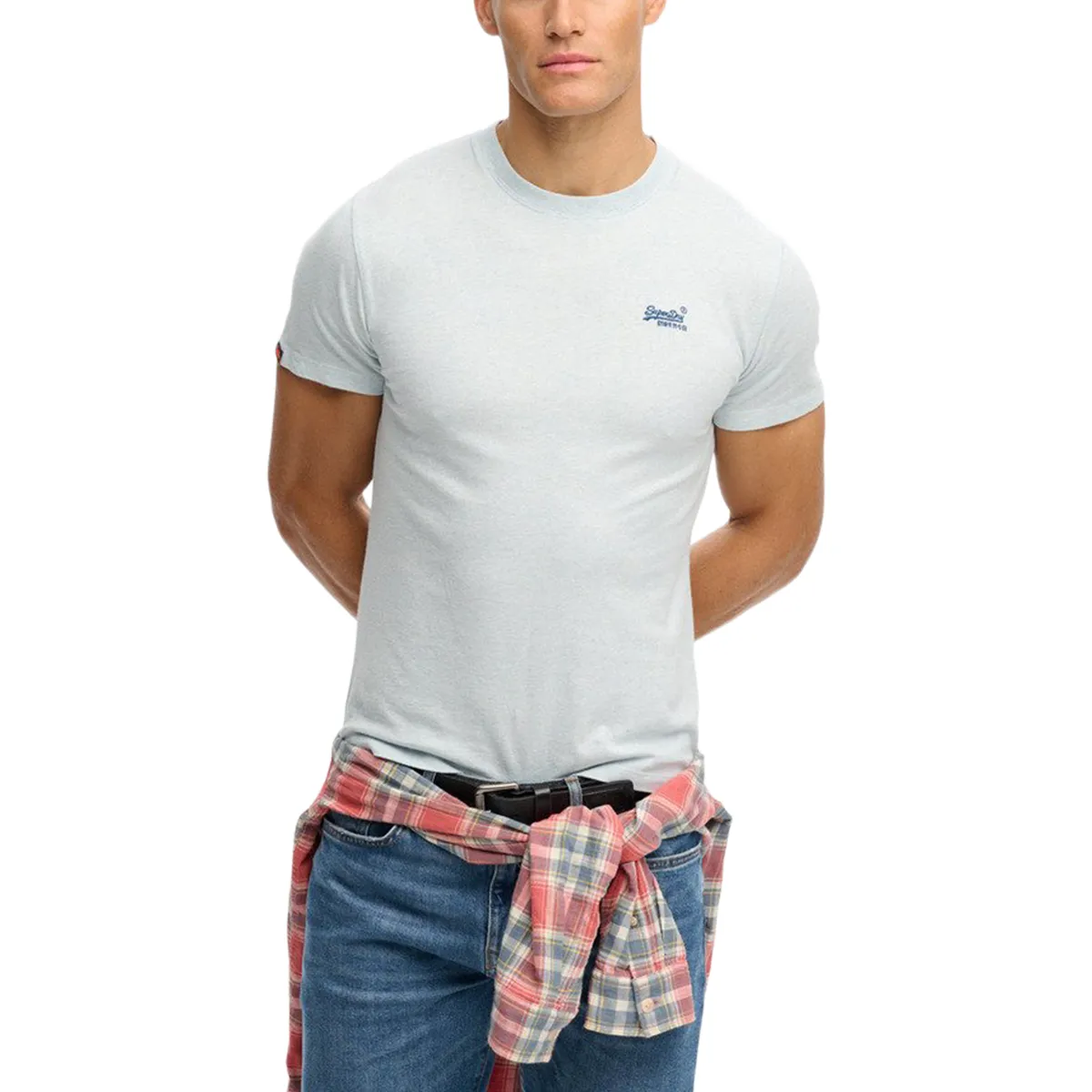 Superdry Ess Logo Emb T-Shirt Icy Blue Marl