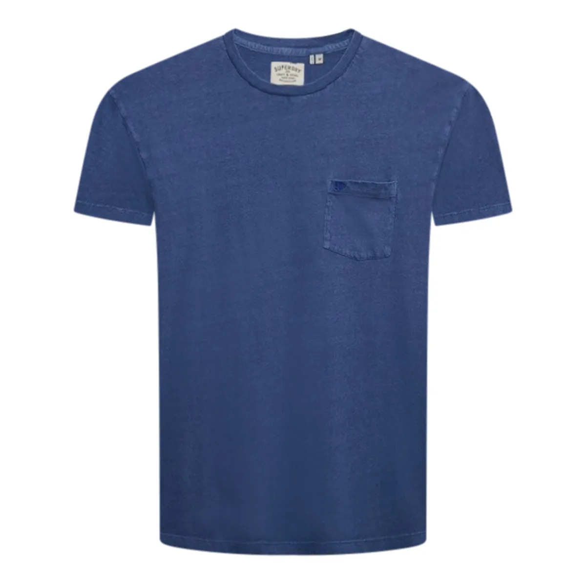 Superdry Cotton Linen Pkt T-Shirt Montauk Blue