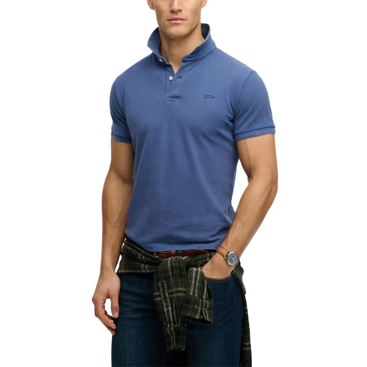 Superdry Classic Pique Polo Shirt Bay Blue