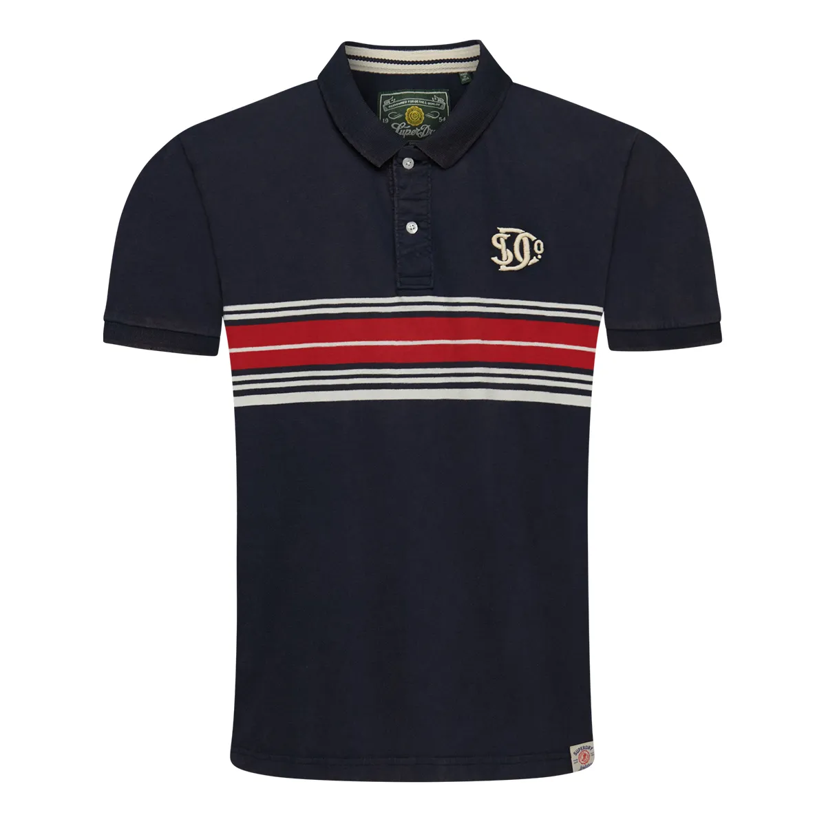 Superdry SS Vintage Stripe Jersey Polo Navy