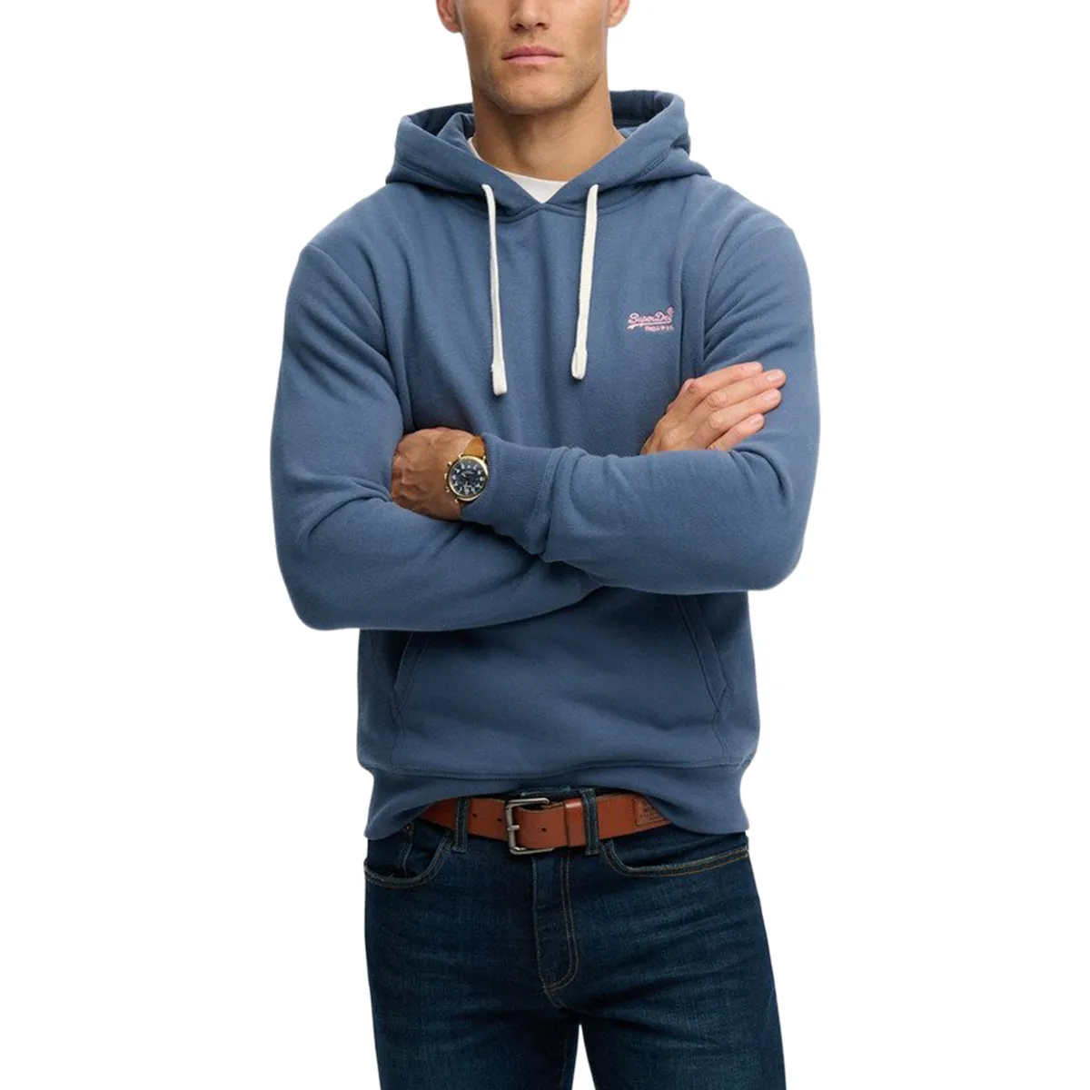 Superdry Ess Logo Classic Hoodie Vintage Indigo