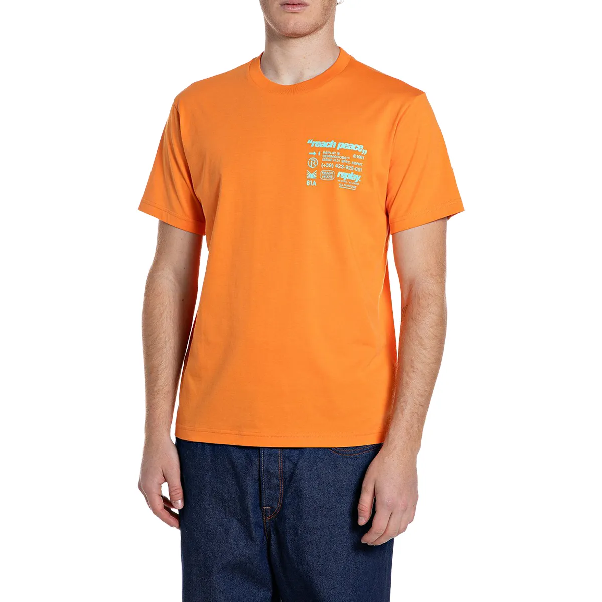 Replay SS Logo T-Shirt Orange