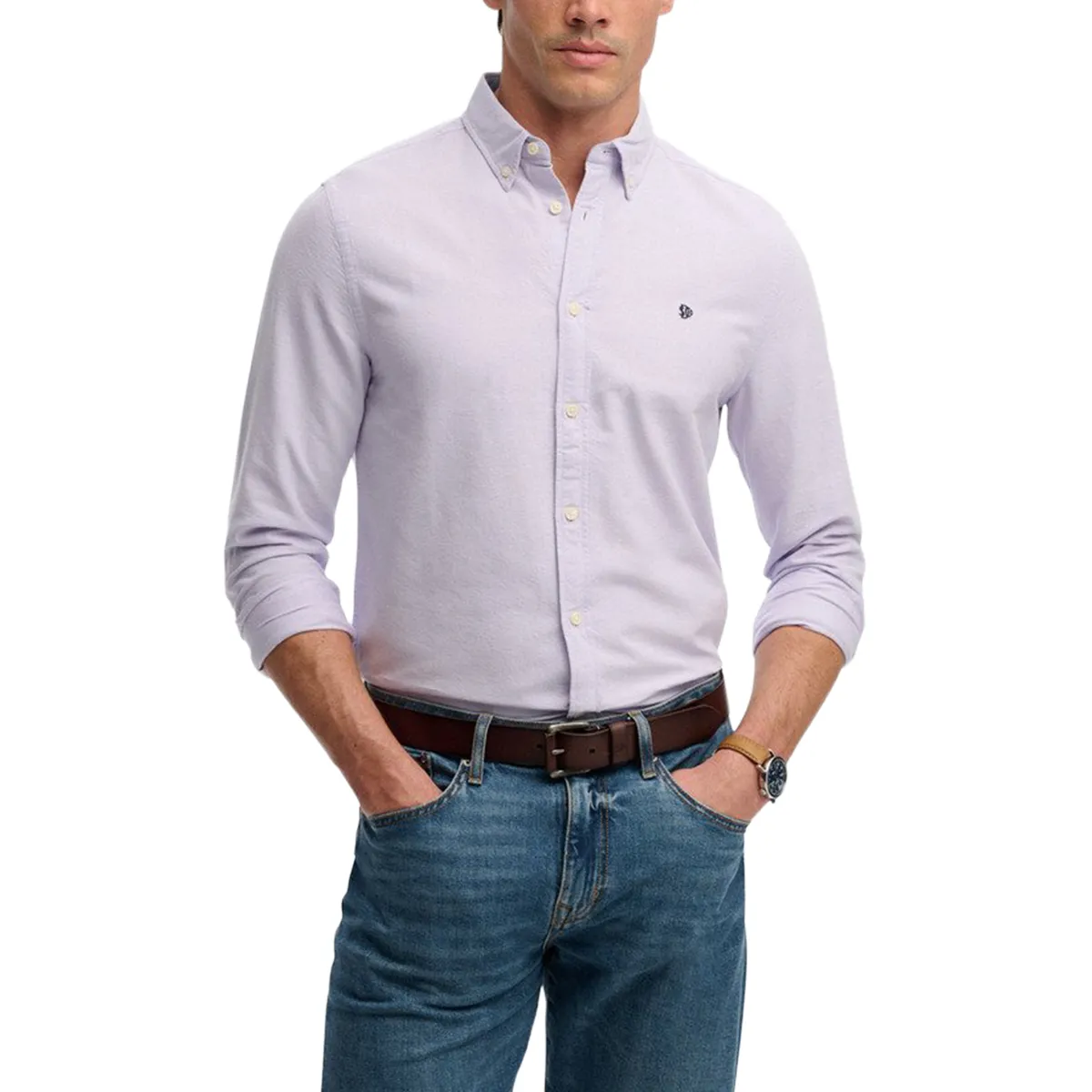 Superdry LS Preppy Oxford Shirt Light Purple