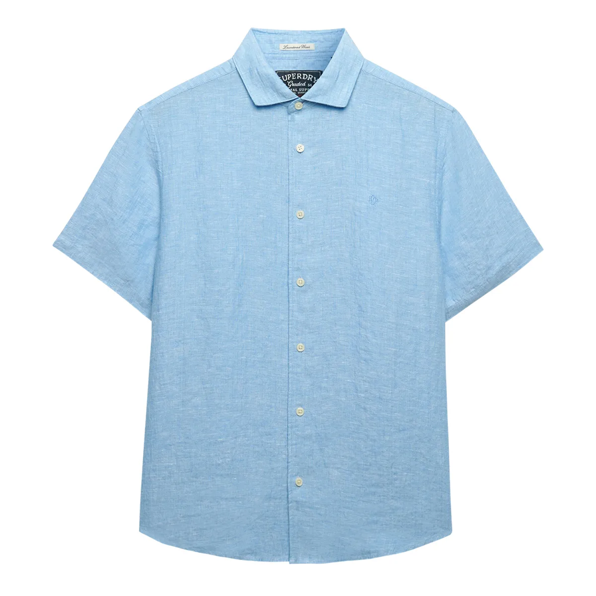 Superdry SS Linen Riviera Shirt Sky Blue