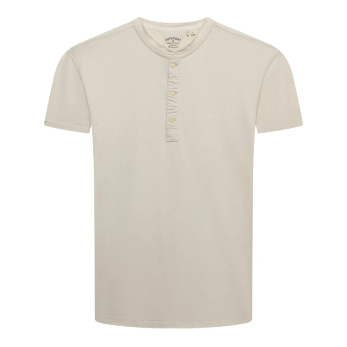 Superdry SS Cotton Grandad T-Shirt Ecru - k3u