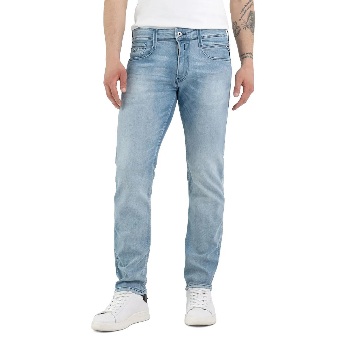 Replay Anbass Slim Power Stretch Jean Light Blue - 010