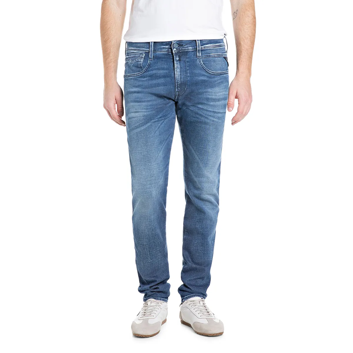 Replay Slim Anbass Hyperflex Jeans Mid Blue - 009
