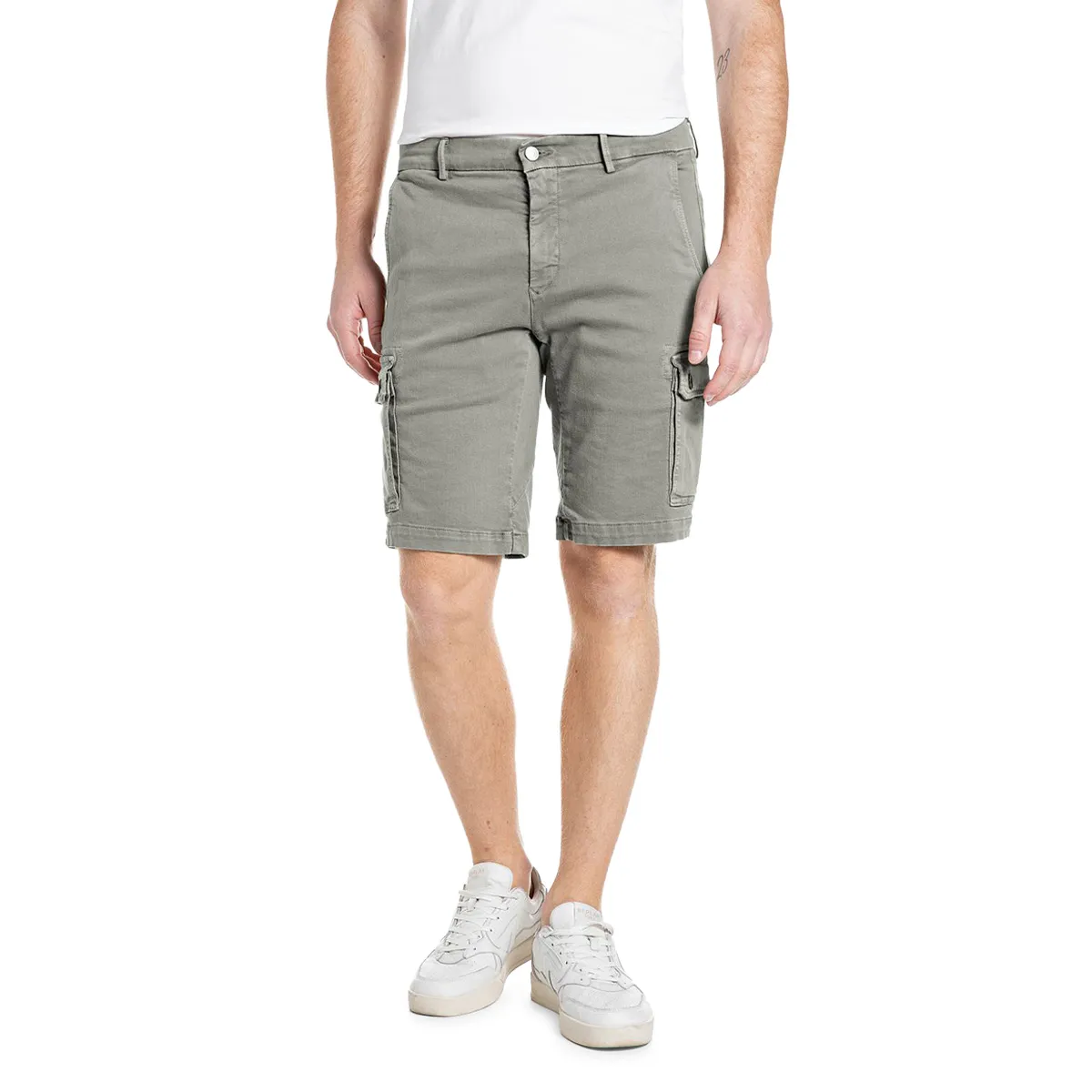 Replay Vannie Cargo Shorts Khaki Green Grey