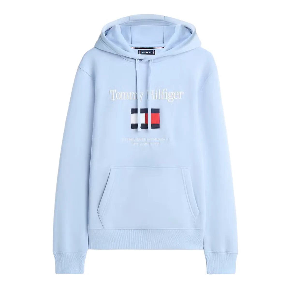 Tommy Hilfiger Embro Flag Hoodie Well Water - C1Y