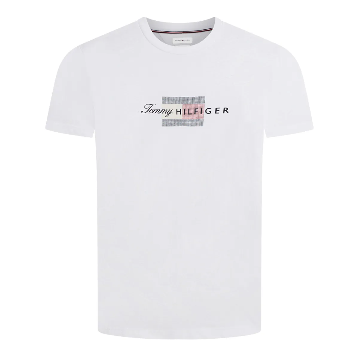 Tommy Hilfiger SS Reg Flag Graphic T-Shirt White - YBR
