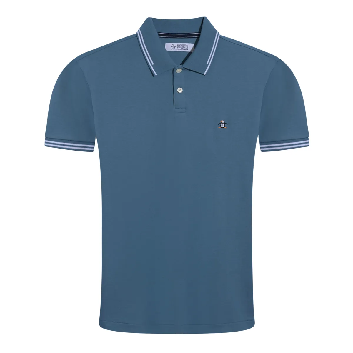 Original Penguin Interlocked Tipped Polo Blue