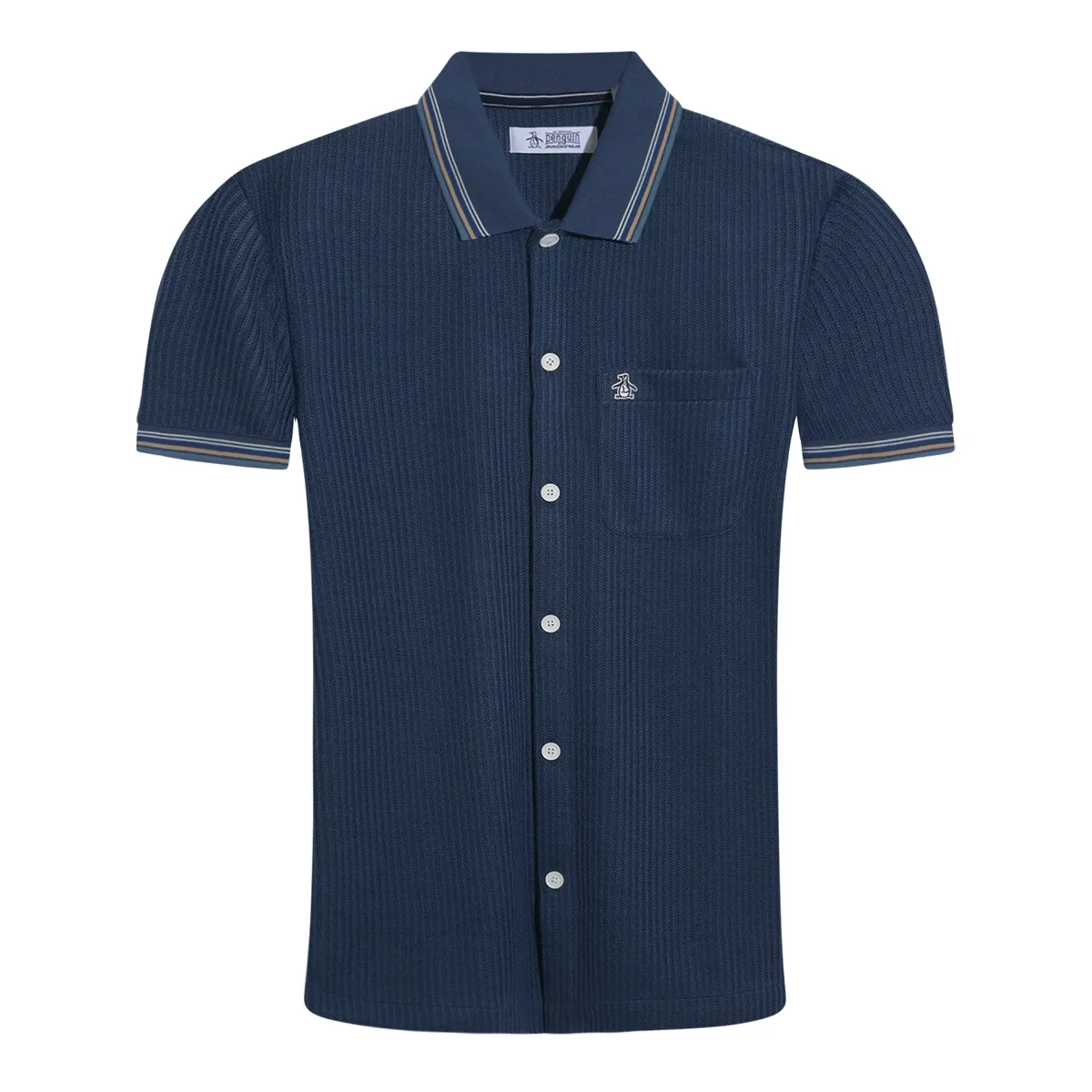 Original Penguin Jacquard Front Shirt Sapphire Navy