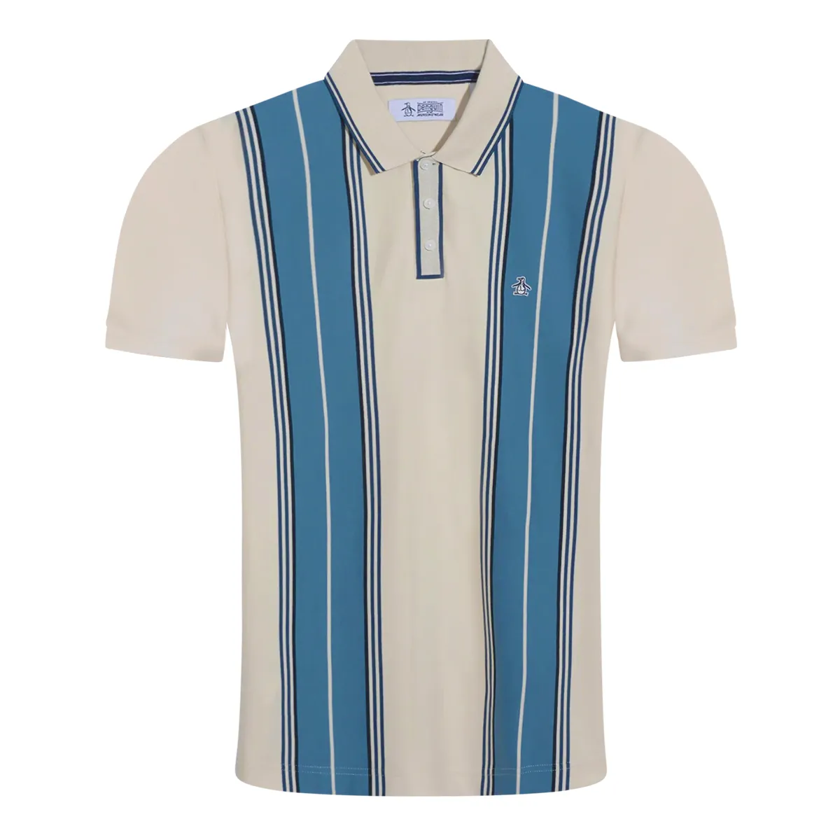 Original Penguin Cotton Vertical Stripe Beige